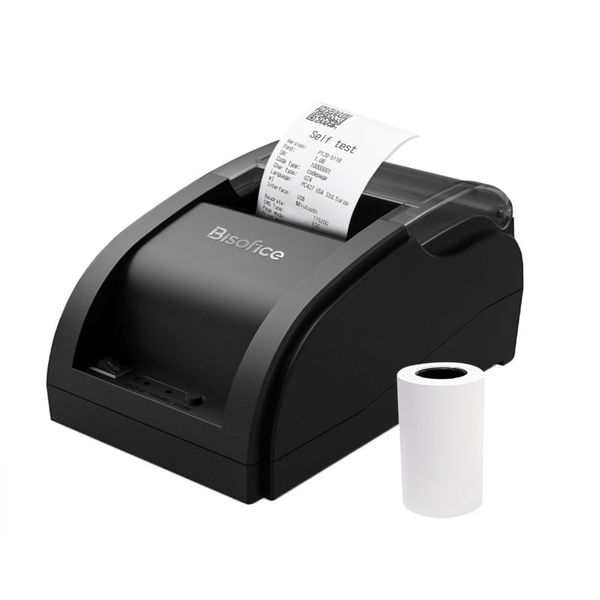 Image of efficient and versatile 58mm wireless barcode printer with usb and bluetooth connectivity includes 1 roll of thermal paper supports esc command for easy printing
