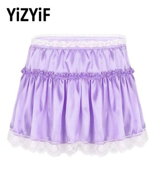men micro mini skirt smooth satin elastic high waist lace hem short frilly ruffled aline sissy panties fancy dress men0393036094
men micro mini skirt smooth satin elastic high waist lace hem short frilly ruffled aline sissy panties fancy dress men0393036094