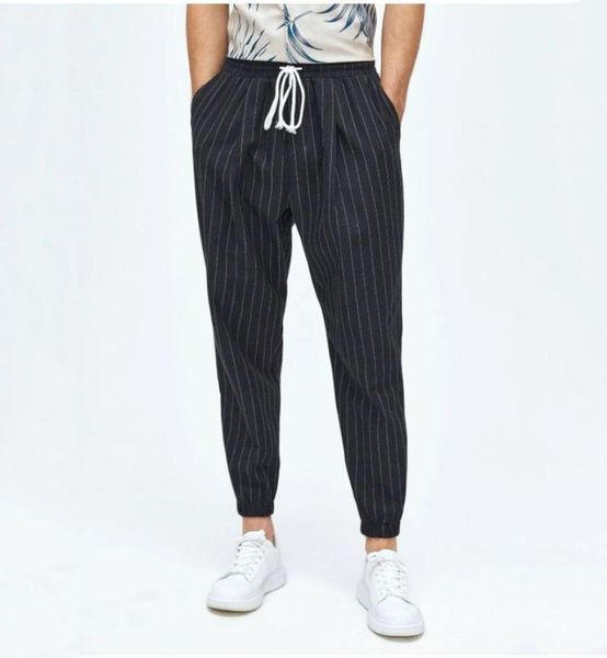 men pinstriped drawstring waist pants w9ga012345678327769201346476, Black
men pinstriped drawstring waist pants w9ga012345678327769201346476, Black