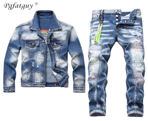 ripped hole tracksuits grind white blue 2pcs men039s jeans sets autumn embroidered rainbow denim jacket and stretch pants4666969, Gray
ripped hole tracksuits grind white blue 2pcs men039s jeans sets autumn embroidered rainbow denim jacket and stretch pants4666969, Gray