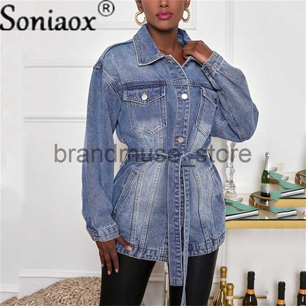 women's jackets fashion long patchwork casual denim jacket for ladies lapel long sleeve with sashes coat female 2022 autumn women new s, Black;brown
women's jackets fashion long patchwork casual denim jacket for ladies lapel long sleeve with sashes coat female 2022 autumn women new s, Black;brown