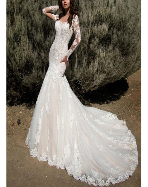 luxurious mermaid bridal gowns long sleeves wedding dresses scoop neck tiered ruffles chapel train robe de soiree5806601, White
luxurious mermaid bridal gowns long sleeves wedding dresses scoop neck tiered ruffles chapel train robe de soiree5806601, White