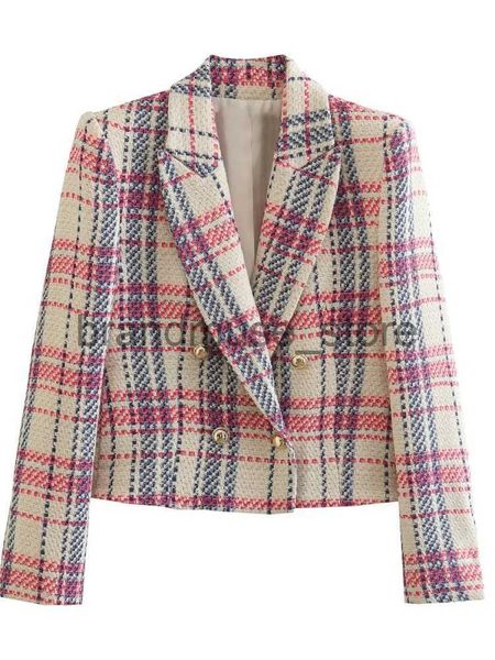 women's jackets plaid tweed blazer women textured cropped women double breasted long sleeve female jacket 2023 spring chic leisure butt, Black;brown
women's jackets plaid tweed blazer women textured cropped women double breasted long sleeve female jacket 2023 spring chic leisure butt, Black;brown