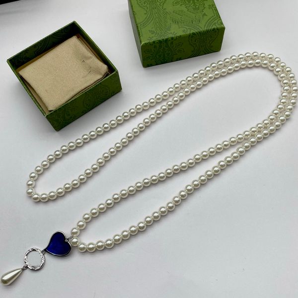 heart-shaped pearl water droplet pendants sweater chain luxury jewelry wedding necklaces couples gift double letter long necklace with gift, Silver
heart-shaped pearl water droplet pendants sweater chain luxury jewelry wedding necklaces couples gift double letter long necklace with gift, Silver