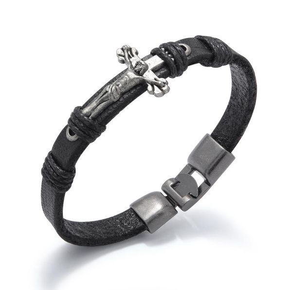 antique finish stainless steel jesus christ crucifix leather bracelet for men7988326, Golden;silver
antique finish stainless steel jesus christ crucifix leather bracelet for men7988326, Golden;silver