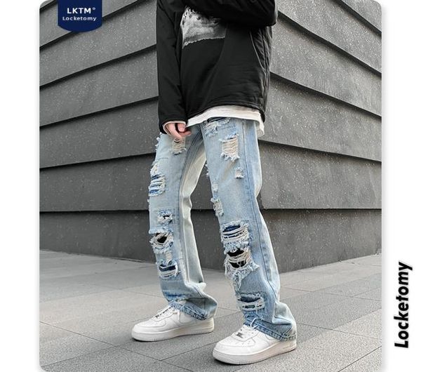 men039s jeans patchwork jean hombre motorcycle pants 2022 spring streetwear ripped noir homme zipper for men stacked holemen09813897, Blue
men039s jeans patchwork jean hombre motorcycle pants 2022 spring streetwear ripped noir homme zipper for men stacked holemen09813897, Blue