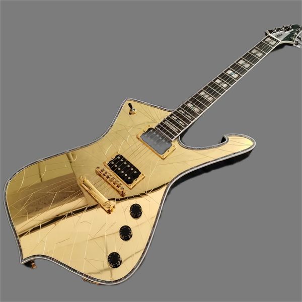 promotion gold cracked mirror iceman paul stanley electric guitar abalone body binding & pearl inlay, golden hardware
promotion gold cracked mirror iceman paul stanley electric guitar abalone body binding & pearl inlay, golden hardware