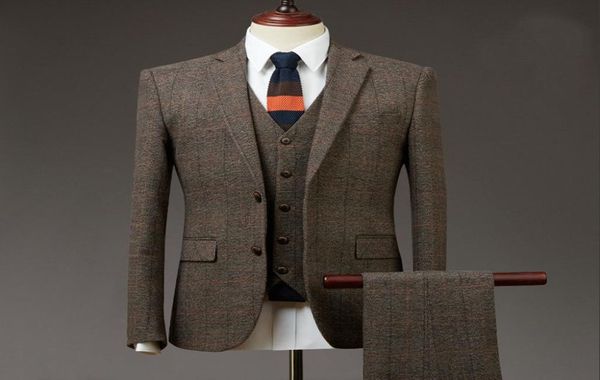 2019 brown 3 piece mens suits tweed wool check suits regular fit groom tuxedos custom made9740893, Black;gray
2019 brown 3 piece mens suits tweed wool check suits regular fit groom tuxedos custom made9740893, Black;gray