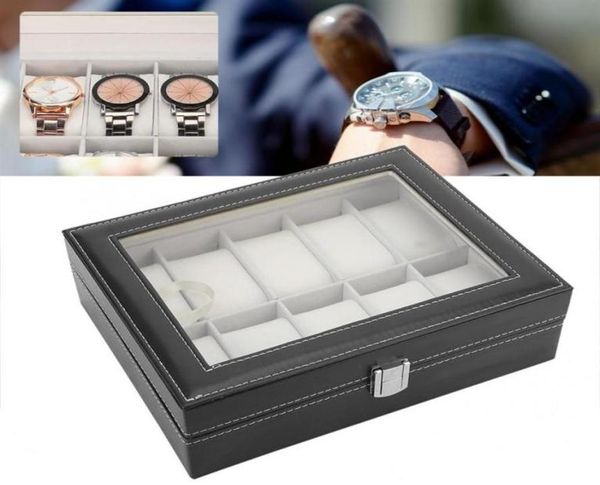 portable pu leather cases flannel lining glass cover watch bag 10 slots jewelry display case storage holders box215h6747094, Black;blue
portable pu leather cases flannel lining glass cover watch bag 10 slots jewelry display case storage holders box215h6747094, Black;blue