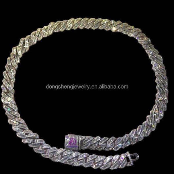18mm 20mm fine jewelry hip hop 925 silver necklace ladder square diamond iced out vvs moissanite cuban chain
18mm 20mm fine jewelry hip hop 925 silver necklace ladder square diamond iced out vvs moissanite cuban chain