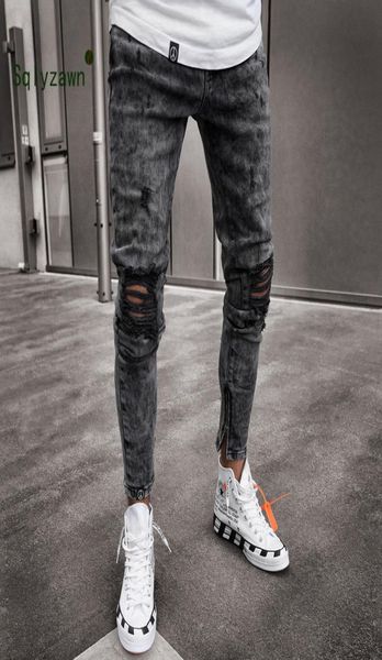 men low waist jeans skinny slim ripped distressed pleated knee hole denim pants 2019 summer black stretch leg zip pencil jeans1094011, Blue
men low waist jeans skinny slim ripped distressed pleated knee hole denim pants 2019 summer black stretch leg zip pencil jeans1094011, Blue