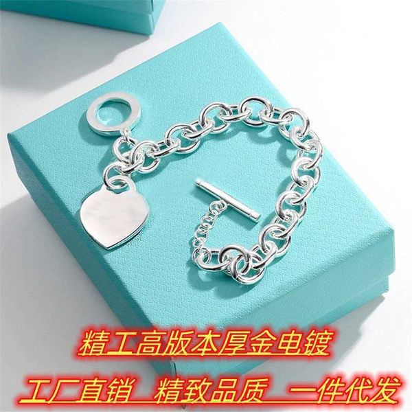 premium seiko high edition s925 silver tiffay coarse chain love peach heart pendant ot needle buckle bracelet female, Black
premium seiko high edition s925 silver tiffay coarse chain love peach heart pendant ot needle buckle bracelet female, Black