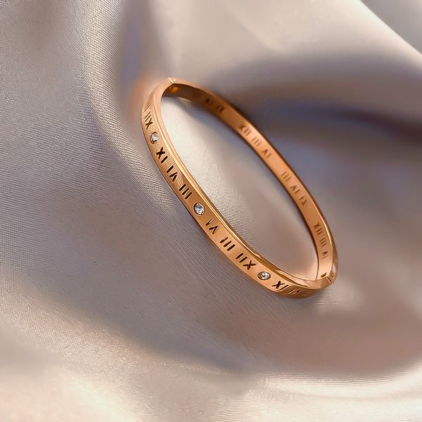 titanium steel designer bangle bracelet for woman roman numerals simple fashion personality trend korean bracelet couple bracelet, Black
titanium steel designer bangle bracelet for woman roman numerals simple fashion personality trend korean bracelet couple bracelet, Black
