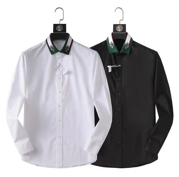 2023new men's shirt long sleeve light luxury men's casual letter printed shirt men's slim shirt business, White;black
2023new men's shirt long sleeve light luxury men's casual letter printed shirt men's slim shirt business, White;black