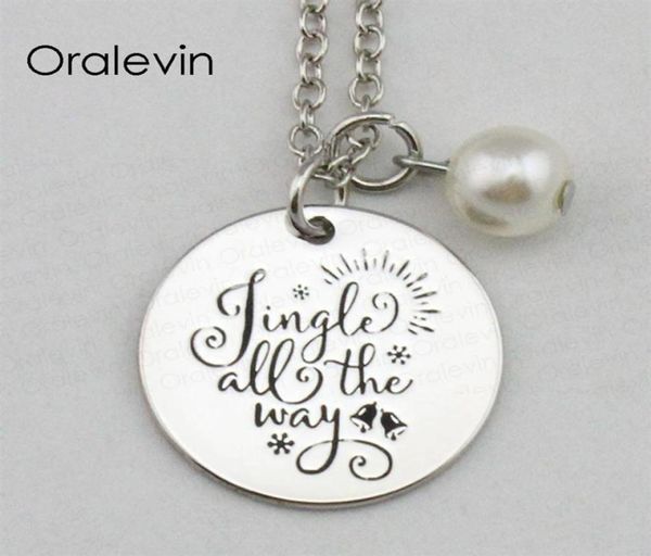 jingle all the way inspirational hand stamped engraved charm custom pendant link chain necklace gift jewelry 18inch 22mm 10pcs lot3716066, Silver
jingle all the way inspirational hand stamped engraved charm custom pendant link chain necklace gift jewelry 18inch 22mm 10pcs lot3716066, Silver