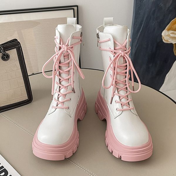 boots pink chunky platform ankle boots women autumn thick bottom pu leather boots shoes woman mix color lace up motorcycle botas 230807, Black
boots pink chunky platform ankle boots women autumn thick bottom pu leather boots shoes woman mix color lace up motorcycle botas 230807, Black