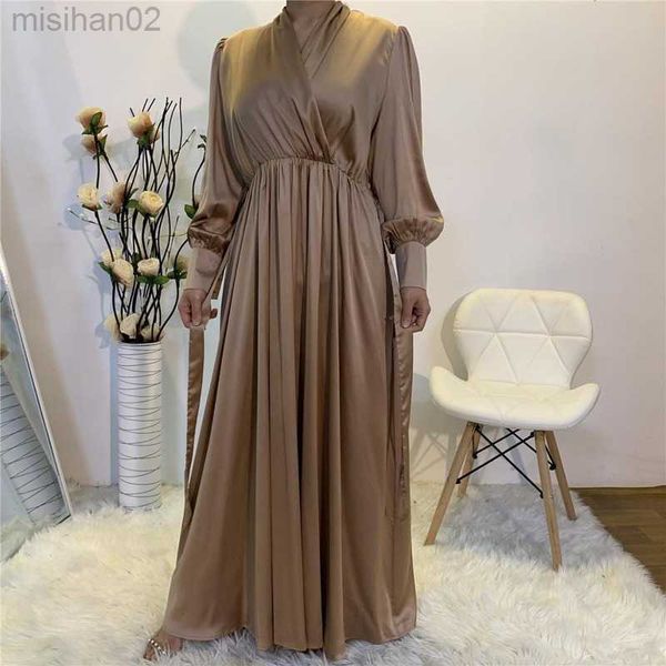 basic casual dresses eid wrap front satin dress muslim women v neck long shirt sleeve long maxi dress with pockets summer solid color turkey, Black;gray
basic casual dresses eid wrap front satin dress muslim women v neck long shirt sleeve long maxi dress with pockets summer solid color turkey, Black;gray