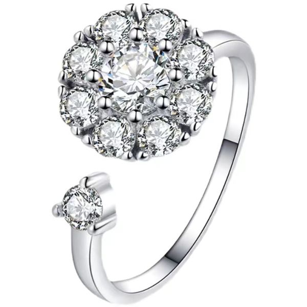 rotatable spinner ring crystal jewelry spin rings adjustable fidget rings for anxiety for women cubic zirconia ring, Silver
rotatable spinner ring crystal jewelry spin rings adjustable fidget rings for anxiety for women cubic zirconia ring, Silver