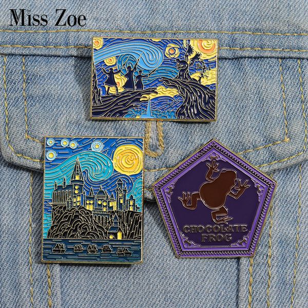 starry night magic school enamel pins custom witch wizard castle brooches lapel badges punk jewelry gift for fans friends, Gray
starry night magic school enamel pins custom witch wizard castle brooches lapel badges punk jewelry gift for fans friends, Gray