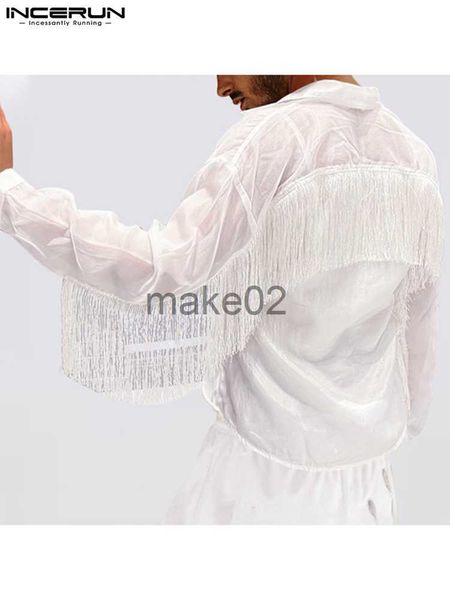 men's casual shirts fashion men shirt tassel transparent lapel long sleeve button thin streetwear solid color 2023 loose camisas s5xl, White;black
men's casual shirts fashion men shirt tassel transparent lapel long sleeve button thin streetwear solid color 2023 loose camisas s5xl, White;black