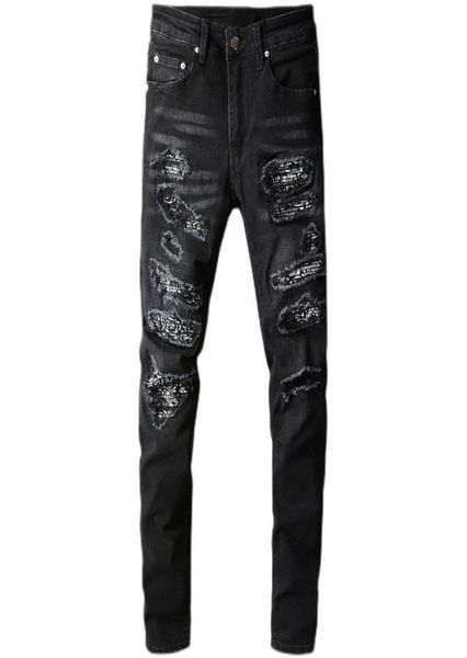 men039s bandana paisley printed patchwork stretch jeans streetwear black denim pencil pants slim skinny ripped trousers 6695435702, Blue
men039s bandana paisley printed patchwork stretch jeans streetwear black denim pencil pants slim skinny ripped trousers 6695435702, Blue