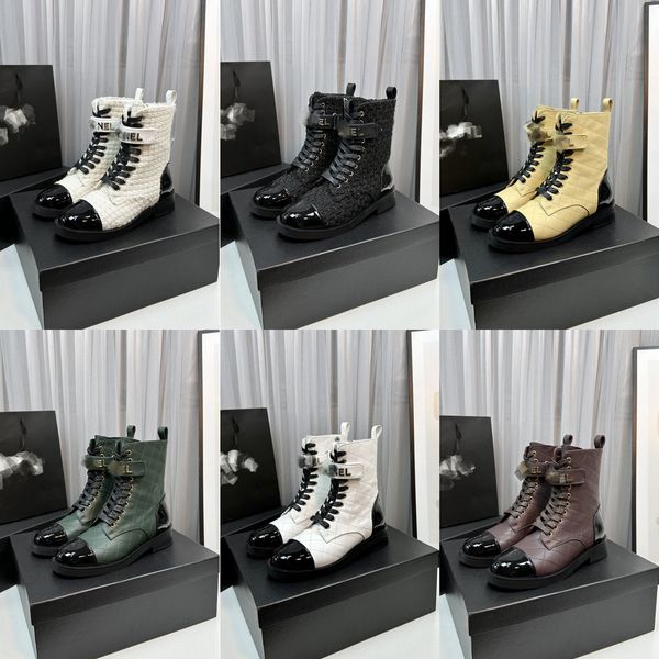 luxury designer boots plaid quilted women's rhombus booties calfskin c ha buckle lace up ankle boots platform black and white colorbloc
luxury designer boots plaid quilted women's rhombus booties calfskin c ha buckle lace up ankle boots platform black and white colorbloc