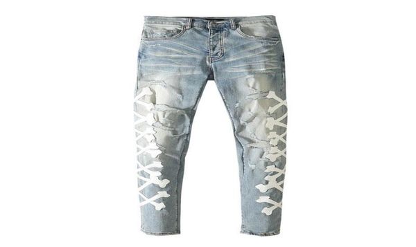 men039s jeans 2021 male blue trousers holes make old high street with embroidered bone pacth stretch slim denim pants9029234
men039s jeans 2021 male blue trousers holes make old high street with embroidered bone pacth stretch slim denim pants9029234