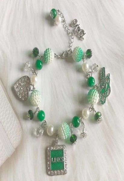 link chain hand made greek sorority green white pearl diy links inc roes heart 1946 charm bracelet lady fashion jewelry7579714, Black
link chain hand made greek sorority green white pearl diy links inc roes heart 1946 charm bracelet lady fashion jewelry7579714, Black