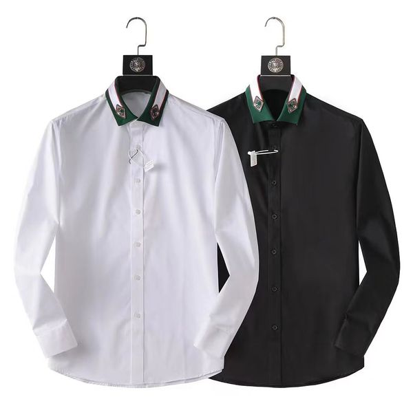 2023designer men's shirt long sleeve light luxury men's casual letter print shirt men's slim shirt business, White;black
2023designer men's shirt long sleeve light luxury men's casual letter print shirt men's slim shirt business, White;black