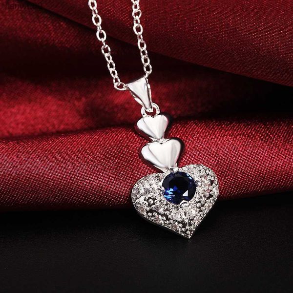 fashion 925 sterling silver classic blue crystal heart pendant necklace for women christmas gifts wedding party jewelry l230704
fashion 925 sterling silver classic blue crystal heart pendant necklace for women christmas gifts wedding party jewelry l230704