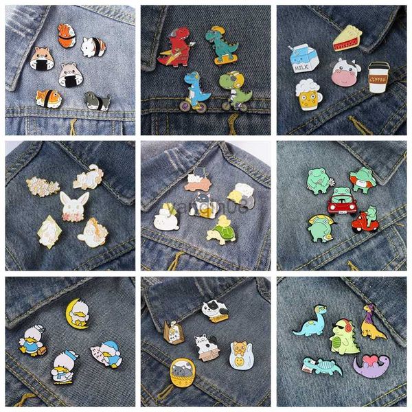 pins brooches 4-5pcs/set cartoon animal brooch lovely frog duck dinosaur alpaca enamel pin bat pin badge interesting kid's gift series, Gray
pins brooches 4-5pcs/set cartoon animal brooch lovely frog duck dinosaur alpaca enamel pin bat pin badge interesting kid's gift series, Gray