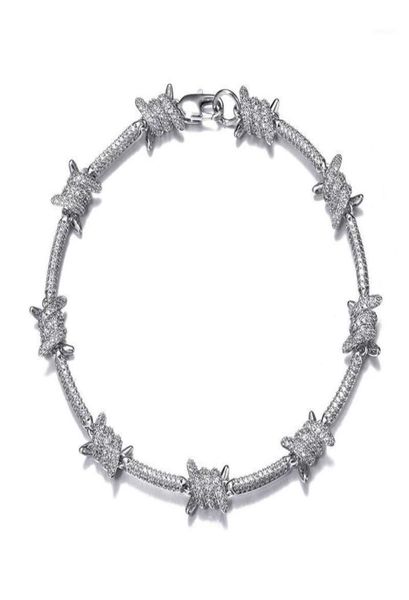 dz 8mm barbed wire bracelet for hipster copper with zircon stones punk style white gold chain bangle hip hop fashion jewelr chain8526394, Silver
dz 8mm barbed wire bracelet for hipster copper with zircon stones punk style white gold chain bangle hip hop fashion jewelr chain8526394, Silver