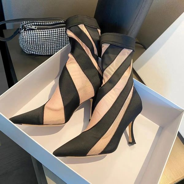 mugler 10cm two-tone jersey mesh sock boots mid-calf pull on elastic point-toe stiletto heeled boot knitted ankle booties women luxury desig, Black
mugler 10cm two-tone jersey mesh sock boots mid-calf pull on elastic point-toe stiletto heeled boot knitted ankle booties women luxury desig, Black
