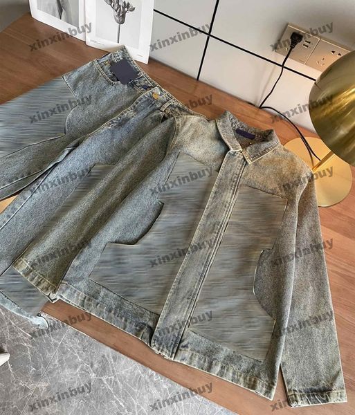 xinxinbuy men designer coat jacket emboss letter patch denim sets long sleeve women blue red green white s-2xl, Black;brown
xinxinbuy men designer coat jacket emboss letter patch denim sets long sleeve women blue red green white s-2xl, Black;brown