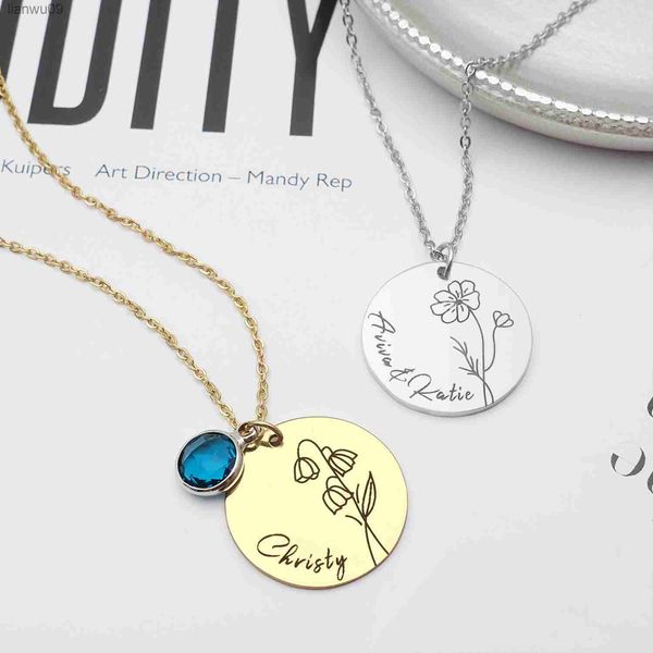 birth month flower necklace with birthstone personalized birth flower name necklace disc pendant mother's gift birthday gifts l230704, Silver
birth month flower necklace with birthstone personalized birth flower name necklace disc pendant mother's gift birthday gifts l230704, Silver