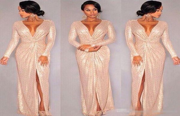 new spark sequin long sleeve evening dresses rose gold deep vneck slit prom dresses sparky full length special occasion gown7407052, Black;red
new spark sequin long sleeve evening dresses rose gold deep vneck slit prom dresses sparky full length special occasion gown7407052, Black;red