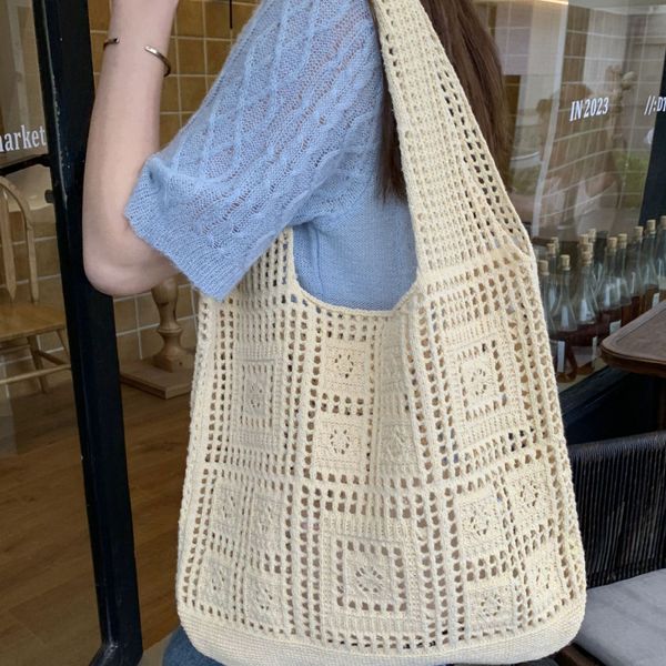 evening bags gentleness style women imitation wool handbag retro knitted bag mesh hollowedout woven shoulder 2023 230804
evening bags gentleness style women imitation wool handbag retro knitted bag mesh hollowedout woven shoulder 2023 230804