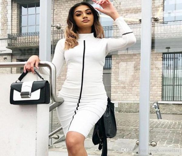 women designer bodycon dresses stand collar long sleeve mid calf apparel womens summer autumn casual clothing8325723, Black;gray
women designer bodycon dresses stand collar long sleeve mid calf apparel womens summer autumn casual clothing8325723, Black;gray