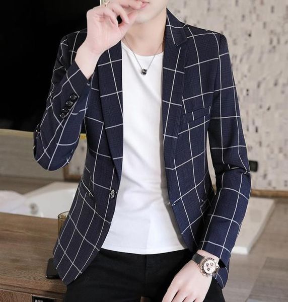 men039s suits blazers brand clothing fashion casual small suit men slim fit jacket korean style trendy plaid single western m6578236, White;black
men039s suits blazers brand clothing fashion casual small suit men slim fit jacket korean style trendy plaid single western m6578236, White;black