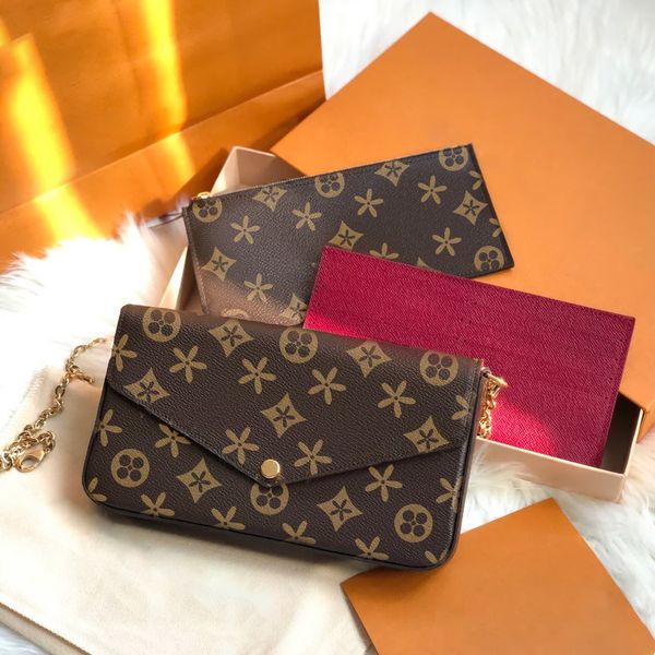 luxury m61276 fashion designers 3 piece set shoulder bag womens pochette felicie classic cross body clutch bag mens wallets leather chain po
luxury m61276 fashion designers 3 piece set shoulder bag womens pochette felicie classic cross body clutch bag mens wallets leather chain po
