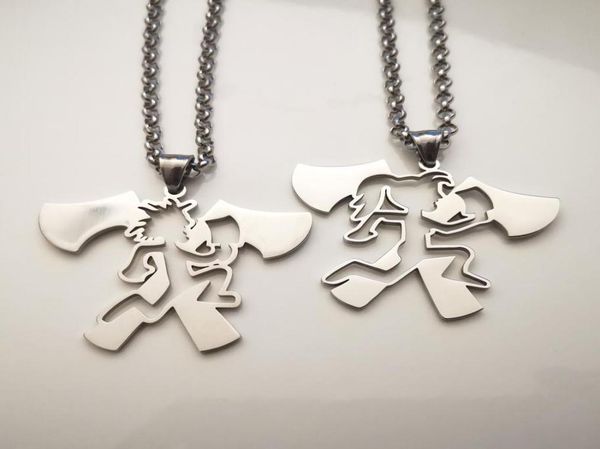 one pair silver tone double hatchet pendant icp twiztid elopement music charms women men rolo chain fashion necklace 4mm 24 inch4735984
one pair silver tone double hatchet pendant icp twiztid elopement music charms women men rolo chain fashion necklace 4mm 24 inch4735984