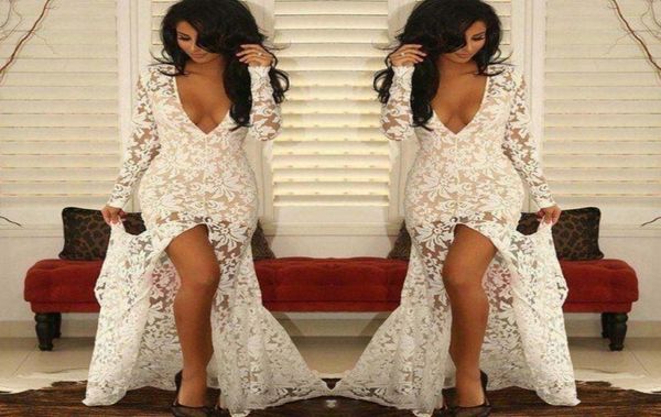 white lace deep v neck prom dresses long sleeve front split evening gowns see through mermaid women formal party dresses9664812, Black;red
white lace deep v neck prom dresses long sleeve front split evening gowns see through mermaid women formal party dresses9664812, Black;red