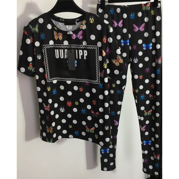 8.7 fashion butterfly ladybird polka dot print short sleeve t-shirt + leggings women's two piece sets, White
8.7 fashion butterfly ladybird polka dot print short sleeve t-shirt + leggings women's two piece sets, White