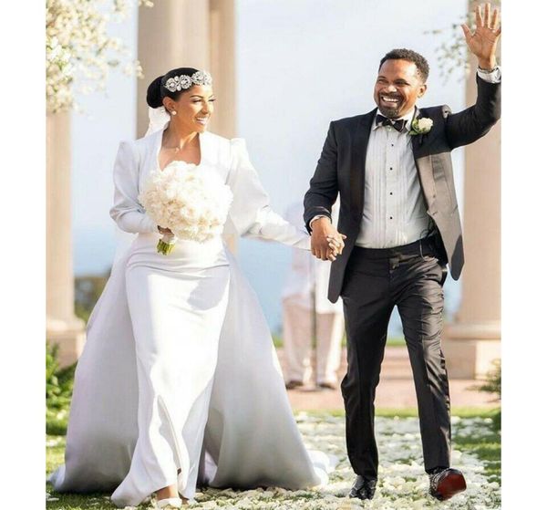 elegant plunging deep v neckline mermaid wedding dresses with detachable train long sleeve satin church wedding gowns robes de mar1906216, White
elegant plunging deep v neckline mermaid wedding dresses with detachable train long sleeve satin church wedding gowns robes de mar1906216, White