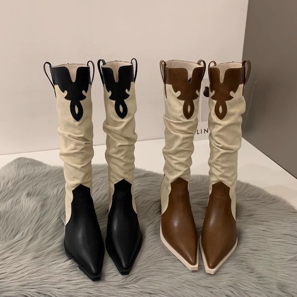 boots knight women boots white western cowboy shoes pointed toe knee high long boots embroidered ins fashion gothic ladies shoes 230807, Black
boots knight women boots white western cowboy shoes pointed toe knee high long boots embroidered ins fashion gothic ladies shoes 230807, Black