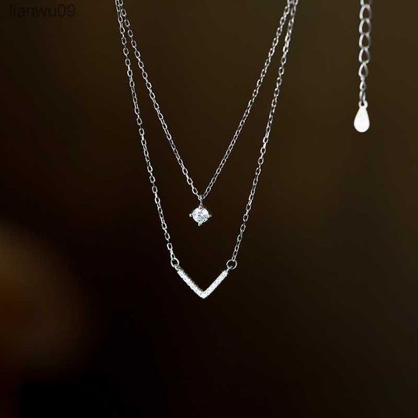 kofsac exquisite shiny zircon v shape necklace for women fashion 925 silver jewelry double chain clavicular chain necklaces l230704
kofsac exquisite shiny zircon v shape necklace for women fashion 925 silver jewelry double chain clavicular chain necklaces l230704