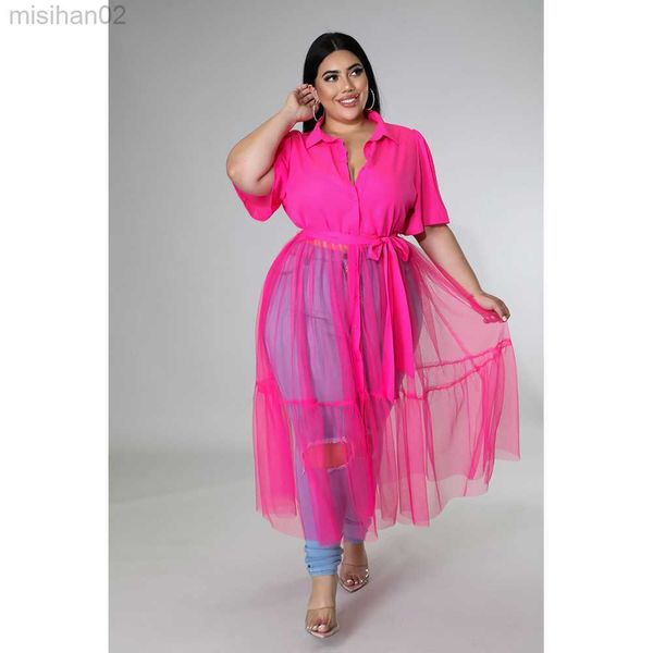 basic casual dresses plus size women clothing patchwork mesh long dresses fashion v neck blouse dresses 2023 summer party gowns outfit whole, Black;gray
basic casual dresses plus size women clothing patchwork mesh long dresses fashion v neck blouse dresses 2023 summer party gowns outfit whole, Black;gray