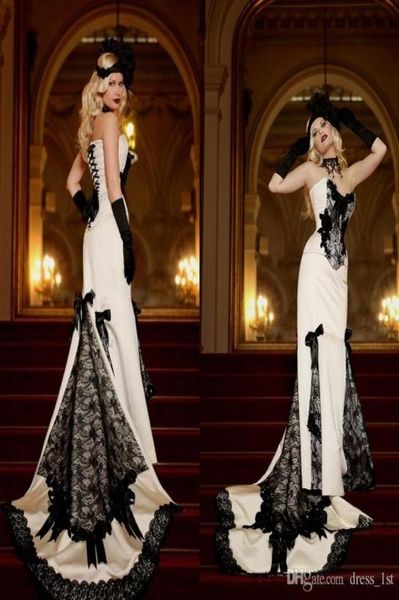 vintage gothic black and white wedding dresses sweetheart mermaid laceup back satin bow victoria bridal gowns custom made5270263
vintage gothic black and white wedding dresses sweetheart mermaid laceup back satin bow victoria bridal gowns custom made5270263