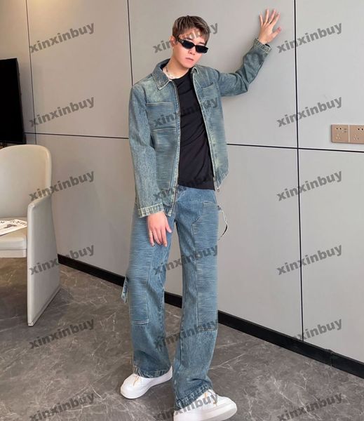 xinxinbuy men designer coat jacket emboss letter patch denim sets long sleeve women blue red green white m-2xl, Black;brown
xinxinbuy men designer coat jacket emboss letter patch denim sets long sleeve women blue red green white m-2xl, Black;brown