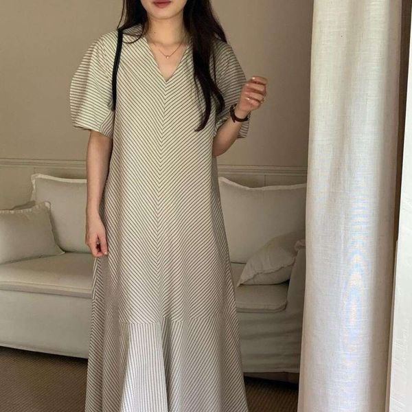 summer korean stripe asymmetrical craftsmanship casual loose simple short sleeve v neck dress for women, Black;gray
summer korean stripe asymmetrical craftsmanship casual loose simple short sleeve v neck dress for women, Black;gray